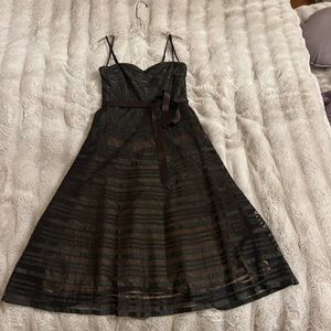 Corset bodice Black sheer with Nude underlay Party Dress by BCBG-Max Azria
